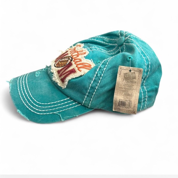 Vintage Teal Football Mom Cap - Picture 3 of 6